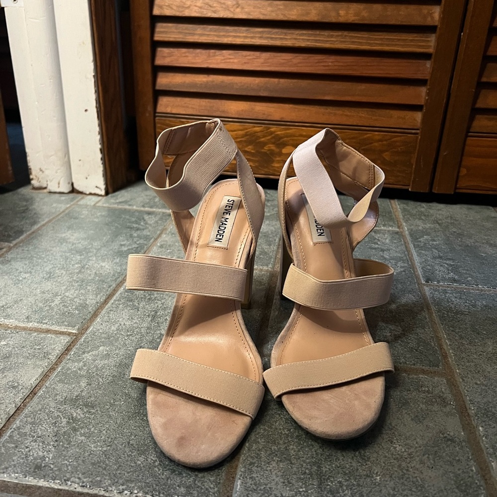 Steve Madden Beige Strappy Heels